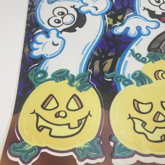 VTG Halloween Clings Window Decorations Reusable Static STICKERS Ghosts Bats - Picture 5 of 7